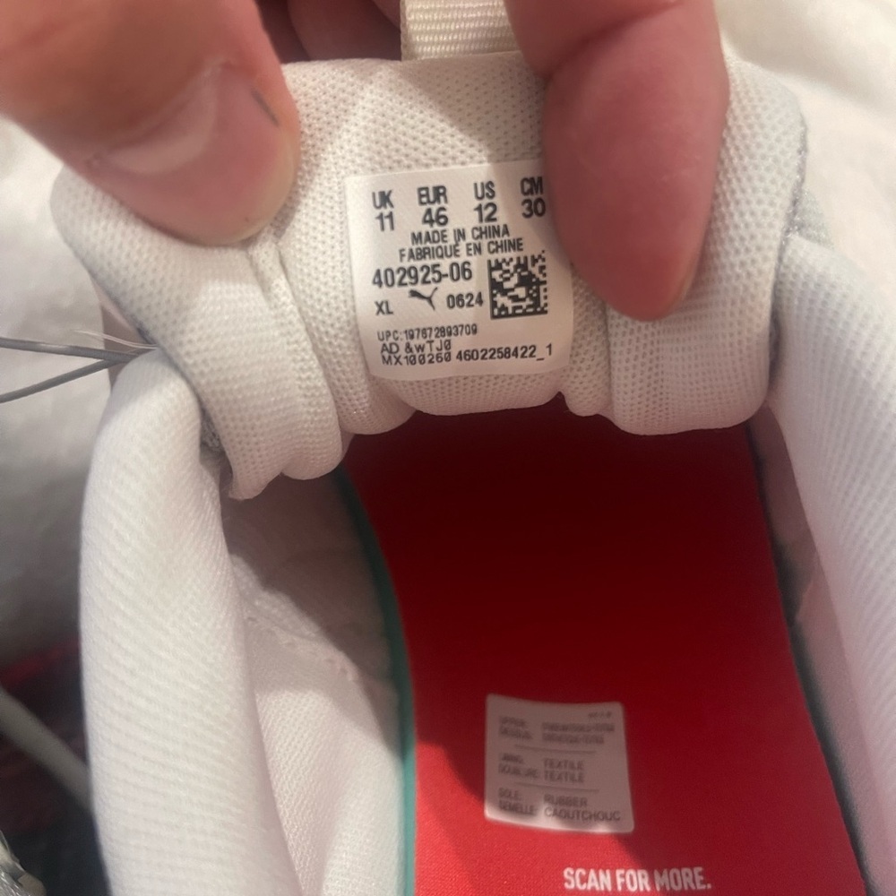 Puma Silver and White Athletic Shoes with Chunky Design and Cushioned Sole - Picture 7 of 7